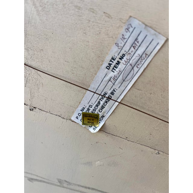 Postmodern Natural Mactan Stone Entry Console Table With Wall Mirror. C 1990s For Sale - Image 12 of 12