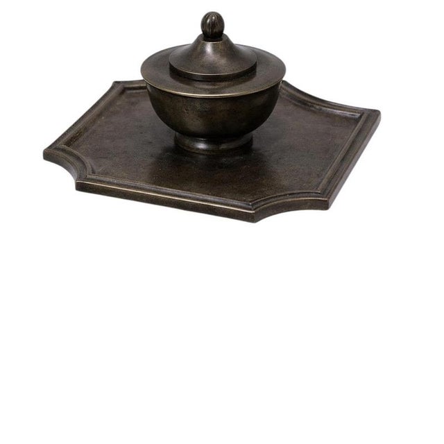 Metal Swedish Art Deco Bronze Inkwell from GAB, Sweden, 1930s For Sale - Image 7 of 7