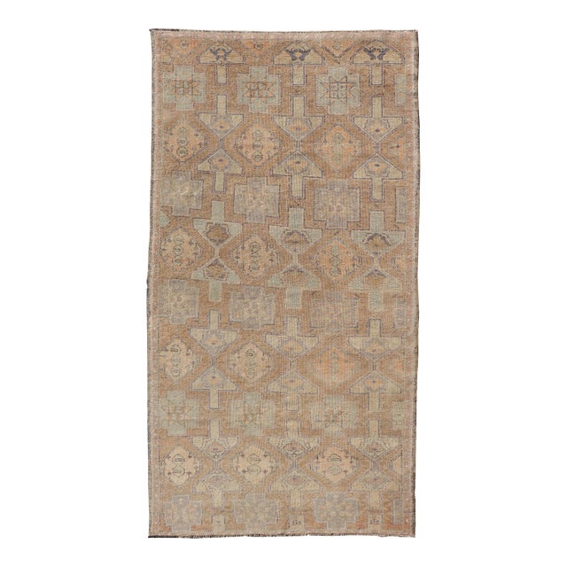 Antique Konya Rug With Soft Sand, Warm Beige, Pale Taupe, and Faded Clay For Sale