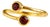 Natural Garnet Bypass Ring • Two Stone Red Gemstone Ring • Adjustable Wrap Ring Us 7 For Sale