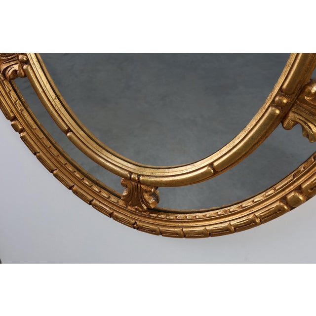 Neo-Classical Style Tilted Oval Mirror from Deknudt, Belgium, 1950s For Sale - Image 9 of 11