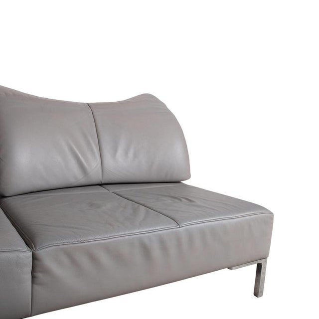 DS-112 3-Seater Sofan and Ottoman in Grey Leather from de Sede, Set of 2 For Sale - Image 13 of 18