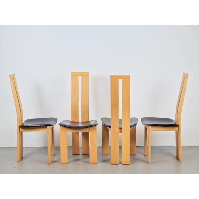 Vintage Beech and Leather Dining Chairs by Pietro Costantini for Ello, 1970s, Set of 4 For Sale - Image 13 of 13