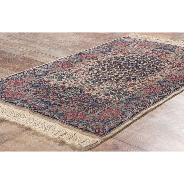 Textile Vintage Chinese Kerman Tree of Life Rug, 02'00 X 03'06 For Sale - Image 7 of 9