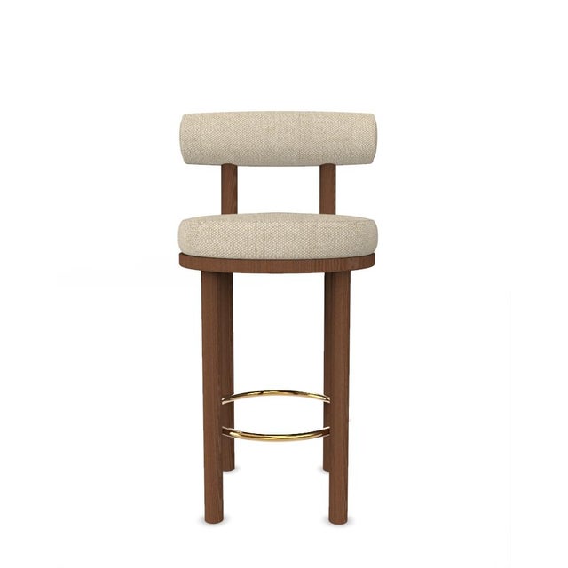 Metal Collector Modern Moca Bar Chair in Safire 14 Fabric and Smoked Oak by Studio Rig For Sale - Image 7 of 7