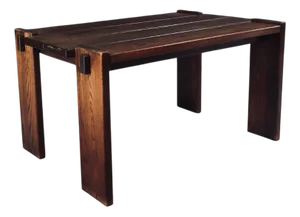 Constructivist Oak Dining Table, Belgium, 1960s