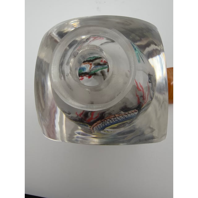 Vintage Inside Painted Dragon Design Snuff Bottle For Sale - Image 14 of 15