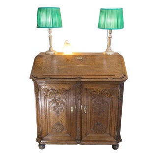 Napoleon III Sideboard with Sloping Desk in Carved Oak, 19th Century For Sale