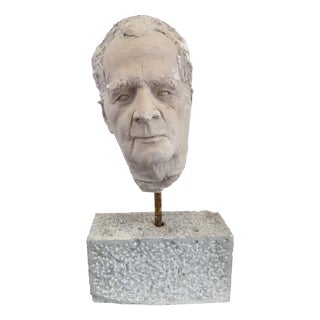 Plaster Sculpture Depicting the Face of a Man, Italy, 20th Century For Sale