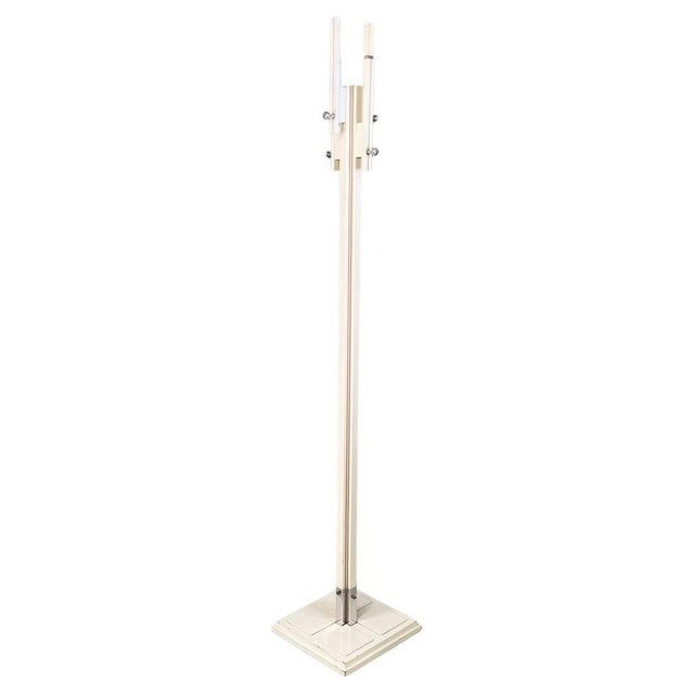 Midc-Century Italian White Wood Metal Coat Stand attributed to Carlo De Carli for Fiam, 1960s For Sale - Image 15 of 15