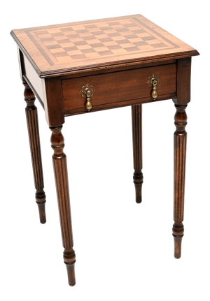 Antique Georgian Style Walnut Chess Table, 1920