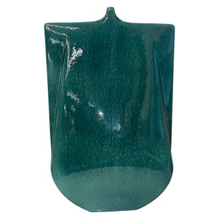 Global Views Contemporary Teal Kimono Vase For Sale