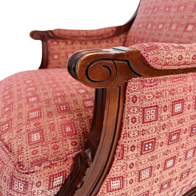 Vintage Hancock & Moore Louis XVI Neoclassical Mahogany Bergère Chairs - A Pair For Sale - Image 14 of 17