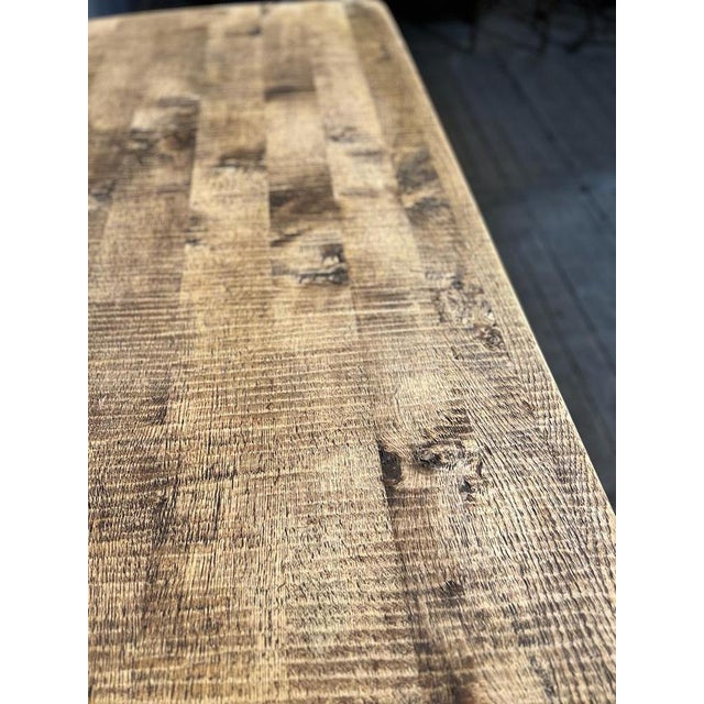 Architectural French Oak Farmhouse Dining Table, 1925 For Sale - Image 4 of 18