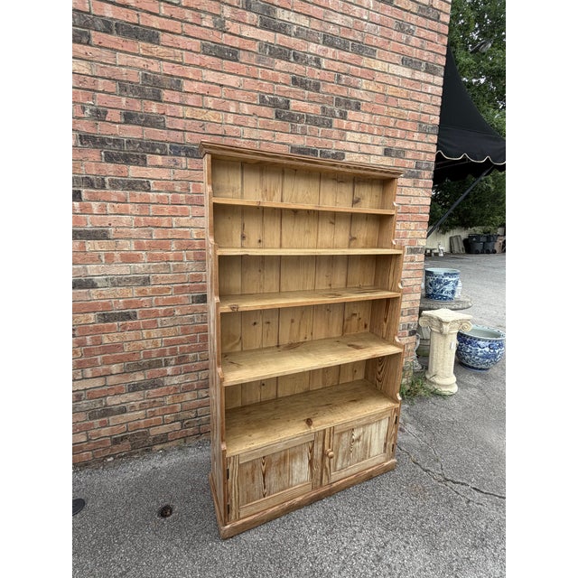 Camel 19th Century English Pine Water Fall Bookcase For Sale - Image 8 of 9