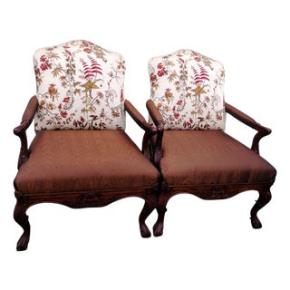 Timeless Elegance: Pair of Rare Vintage Lillian August Statement Armchairs For Sale