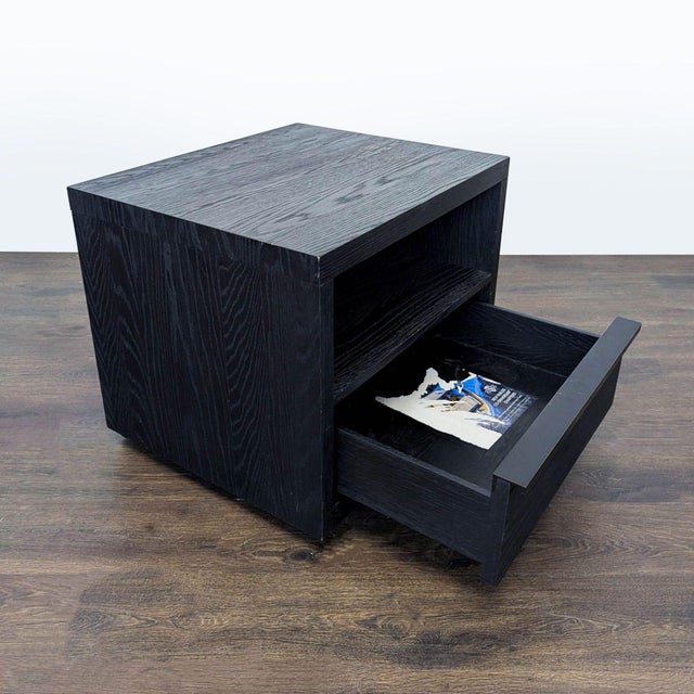 Postmodern Restoration Hardware Bezier Open Nightstand For Sale - Image 3 of 10