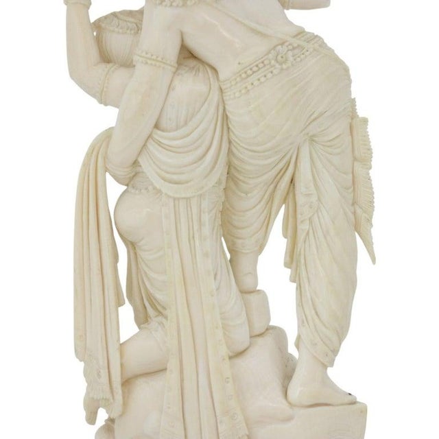 Indian Carved Bone Hindu Deities Radha & Krishna in a Lover’s Embrace C1920 For Sale - Image 10 of 12