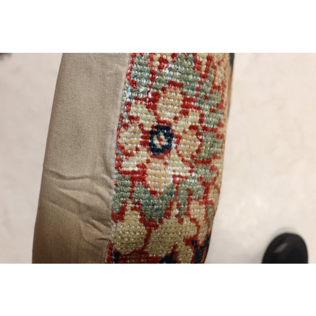 Late 20th Century Traditional Rust Color Persian Border Mahal Rug Pillow, Early 20th Century For Sale - Image 5 of 5