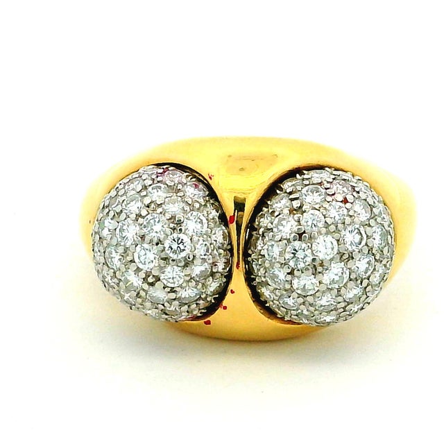 Vintage Tiffany & Co. Paloma Picasso 18k Gold Platinum Diamond Bypass Ring, Size 7.75 For Sale - Image 11 of 14