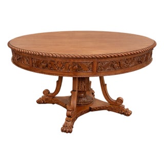 Anglo-Indian Trade Carved Center Table C. 1820 For Sale