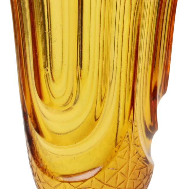 Art Deco Amber-Colored Glass Vase by Henri Heemskerk for Luxor Scailmont, 1930s For Sale - Image 6 of 18