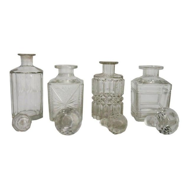 Four Vintage Dimiutive Cut & Pressed Glass Spirit Decanters C1940 For Sale - Image 18 of 18
