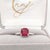 Metal 1.7Ct Ruby Ring With Earth Mined Diamonds Halo: Solid 14k Gold, Cushion Cut 7mm, Size 6.75 For Sale - Image 7 of 14