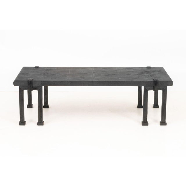 R & Y Augousti R&y Augousti Style Black Shagreen Coffee Table For Sale - Image 4 of 8