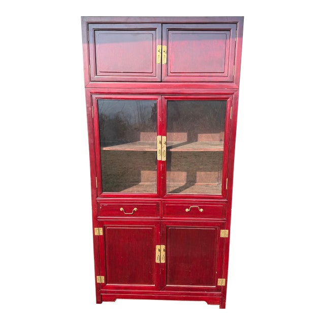 Late 20th Century Asian Inspired China Cabinet For Sale