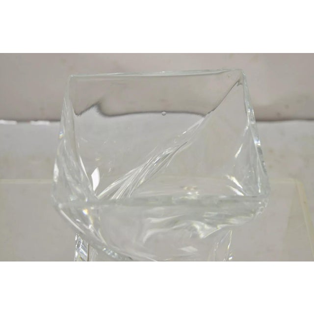 Late 20th Century Late 20th Century Modern Abstract Turkish Konart Twisted Glass Crystal Vase Centerpiece (B) For Sale - Image 5 of 10