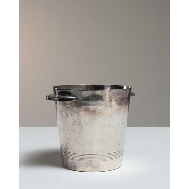 Metal Mid 20th Century France White Silver Ice Bucket For Sale - Image 7 of 15