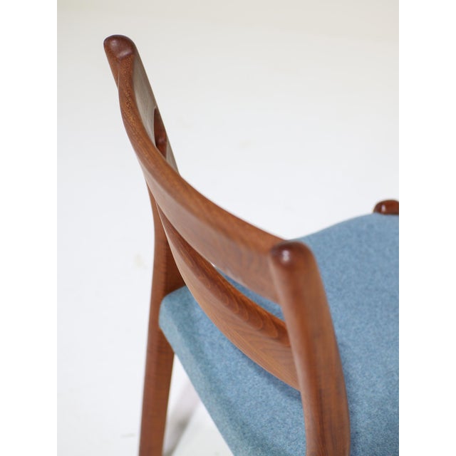 Teak and Blue Dining Chairs from Emc Møbler, Denmark, 1960s, Set of 4 For Sale - Image 12 of 18