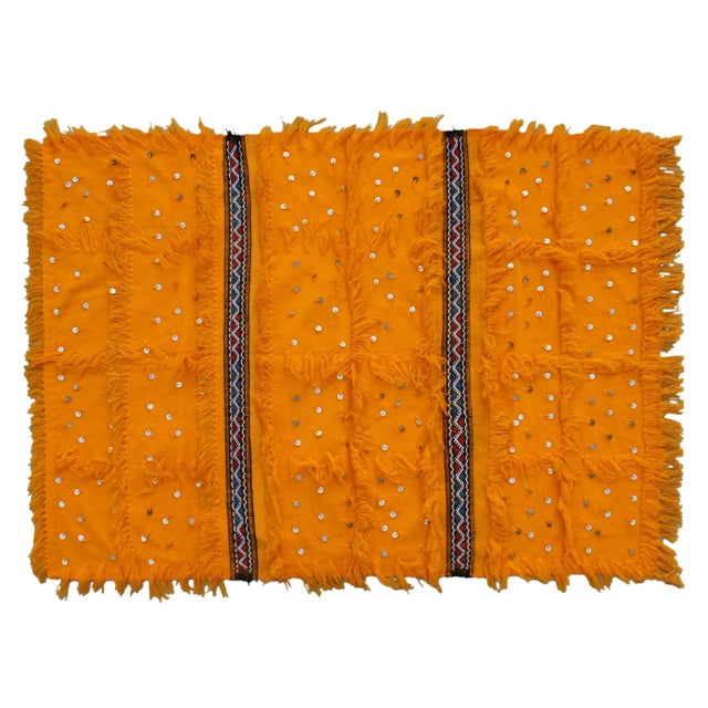 Late 20th Century Striped Moroccan Berber Throw For Sale