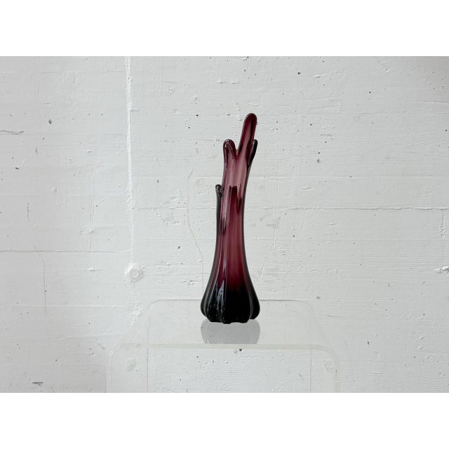 Vintage Murano Glass Vase in Violet, 1950s For Sale - Image 9 of 17