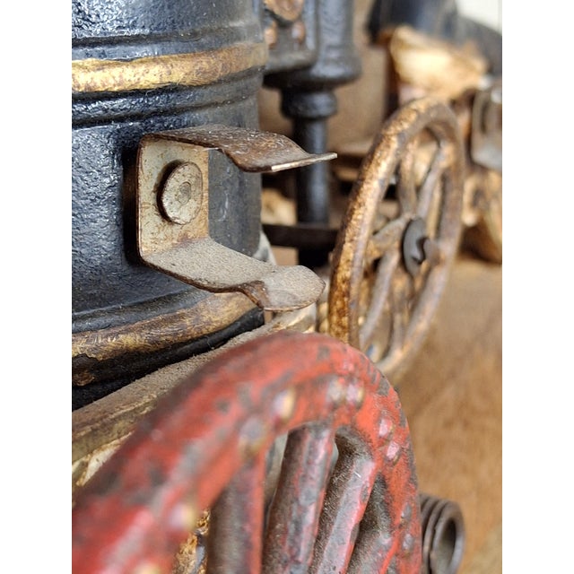 Large Vintage 21" Cast Iron 3-Horse Fire Pumper Wagon Toy - Utexiqual / Kenton Style For Sale - Image 10 of 18