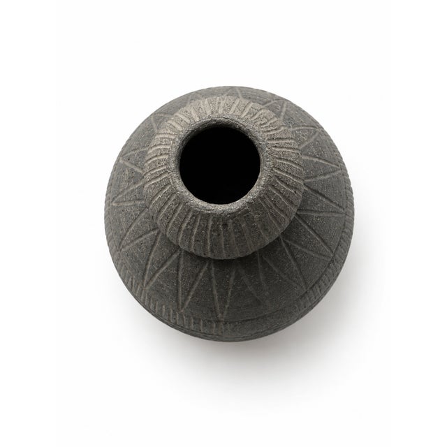 Mid-Century Modern Swedish Ceramic Brutalist Solifleur Vase by Elsi Bourelius for Jie Gantofta, 1970s For Sale - Image 4 of 7