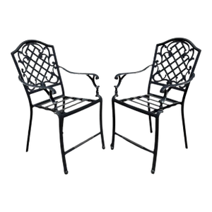 Martha Stewart Living Collection Cast Aluminum High Patio Pool Arm Chairs - Pair