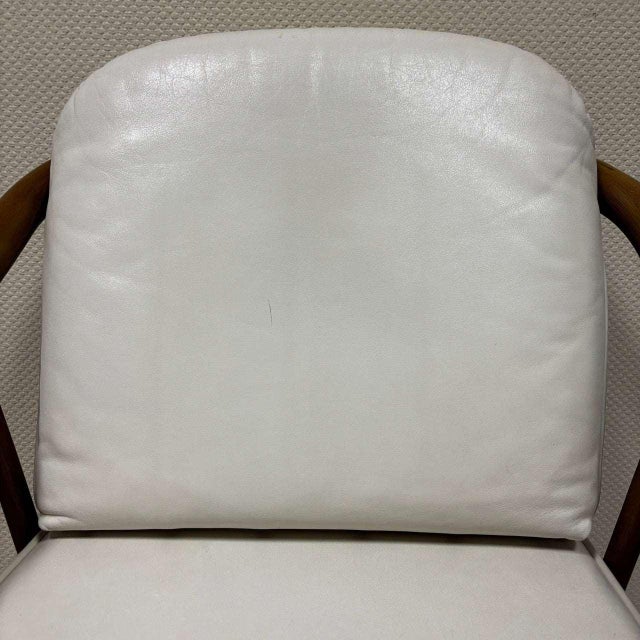 Armchairs in Rattan & White Leather by Hans Kaufeld for Mc Guire, Set of 3 For Sale - Image 18 of 18