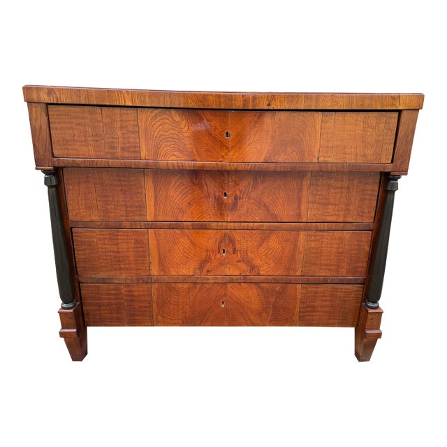19th Century Biedermeier Walnut Chest of Drawers For Sale