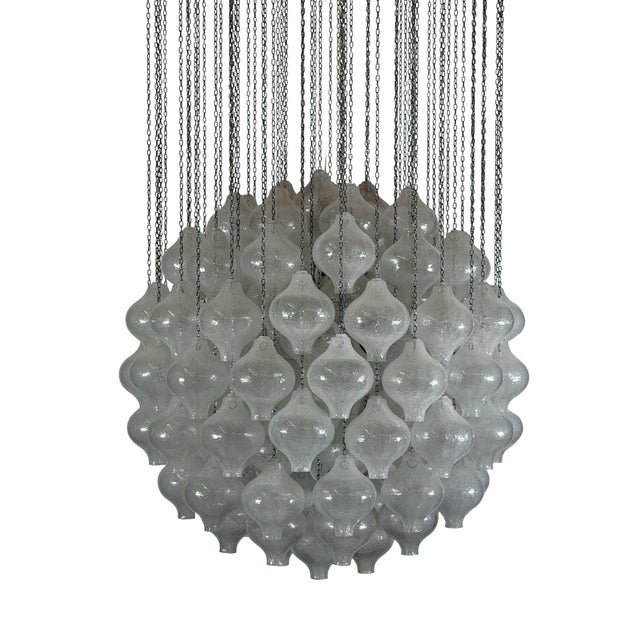 Kalmar Tulipan Chandelier in Glass and Metal by J.T. Kalmar for Kalmar, Austria, 1970s For Sale - Image 4 of 18