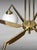 Mid 20th Century Stilnovo Style Italian Brass Six-Light Chandelier With Opaline Glass Globes For Sale - Image 11 of 18
