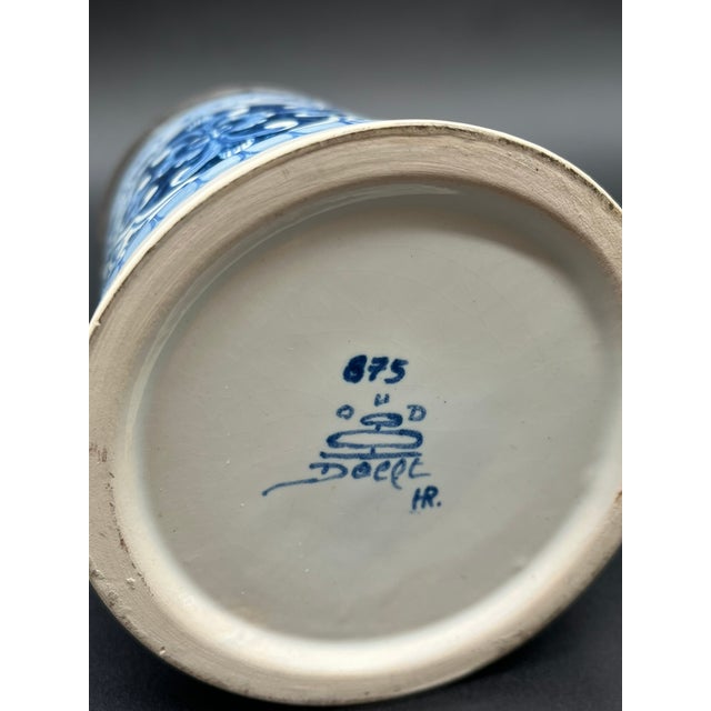 Antique Hand-Painted Beer Mugs with Pewter Lids from Royal Delft, 1920, Set of 2 For Sale - Image 18 of 18