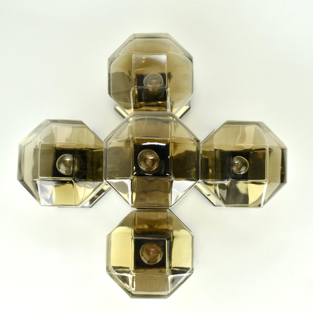 1970s Motoko Ishii Modular Flush Mount for Staff Leuchten - Set of 5 For Sale - Image 16 of 17