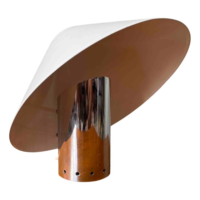 Chioccio White Aluminum & Chrome Table Lamp by Sergio Mazza for Quattrifolio, Italy, 1970s For Sale