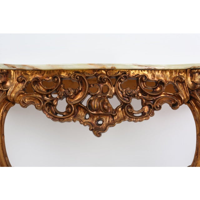 Louis XV Style Console with Marble Top, France, 1970s For Sale - Image 4 of 17