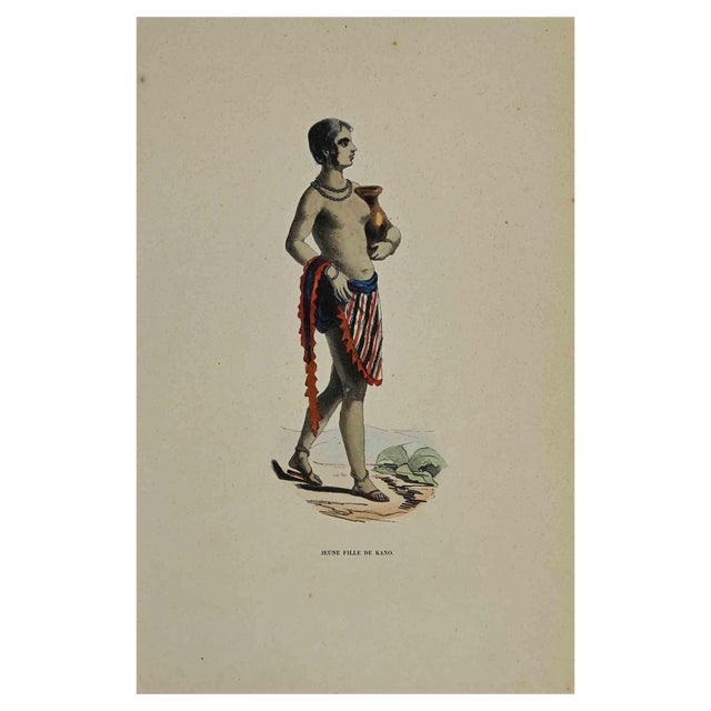 Auguste Wahlen, Jeune Fille de Kano, Lithograph, 1844 For Sale