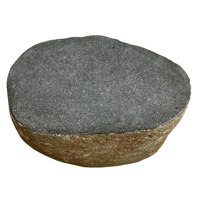 Vintage Outdoor Stone Boulder Rustic Side Table Stool For Sale - Image 4 of 5