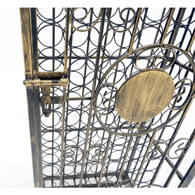 Very Large 96 Bottles Cage Shape Wine Rack Locker Wrought Iron For Sale - Image 9 of 15