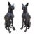 Vintage French Art Deco Style Bronze Egyptian Revival Cat Guardian Statues, Signed A. Tiot- Pair For Sale